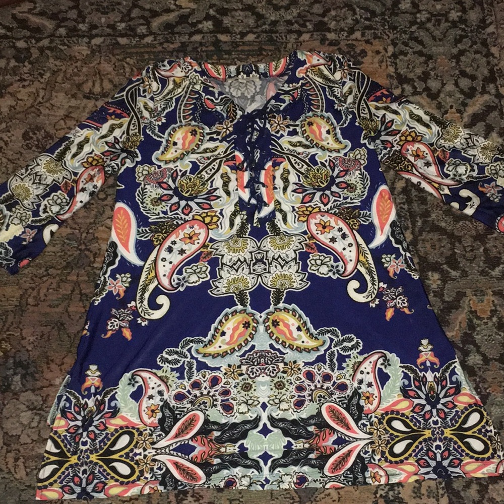 NAVY WITH OTHER GREAT COLORS-DRESS/COVER-UP - Picture 1 of 8